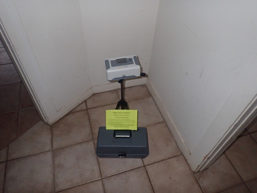 Total Home Inspection radon testing equipment setup.